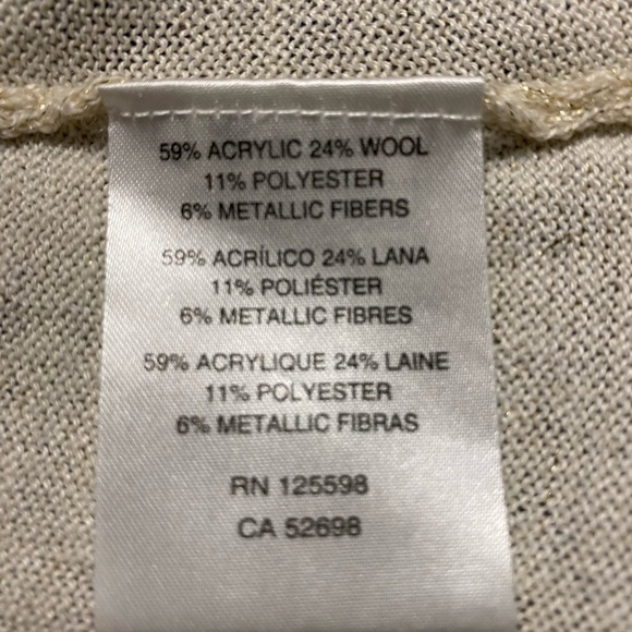 Ellen Tracy Gold sleeveless turtleneck sweater size L - Picture 5 of 5